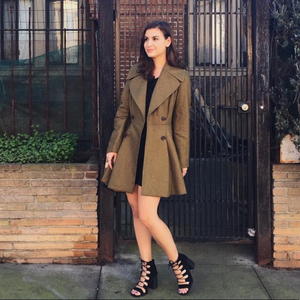 ASOS Olive Green Flared Coat